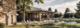 Club-house et terrasse, illustration de l’esprit club